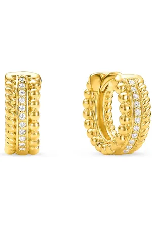 Life Argola Maxi III em Prata 925 com Banho Ouro Amarelo 18 e Pedras Incolores