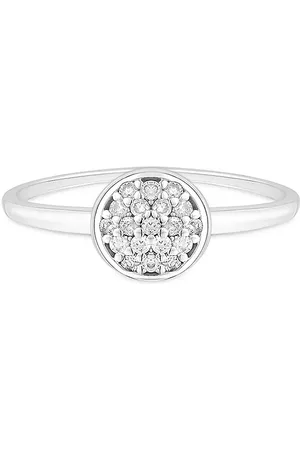 Vivara Anel Pavê Shapes em Ouro Branco 18k com Diamantes
