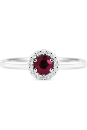 Vivara Anel Classic Oriental em Ouro Branco 18k com Rubi e Diamantes