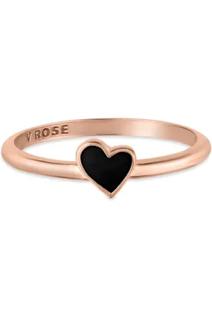 Life Anel Love Coração Mini em Liga Rosé com Banho de Ouro Rosé 18k e Esmalte