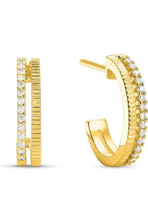 Vivara Brinco Argola Simetria em Ouro Amarelo 18k com Diamantes
