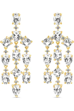 Vivara Brinco Florence em Ouro Amarelo 18k com Cristais Naturais e Diamantes 0,52 ct