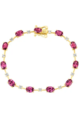Vivara Pulseira Duquesa em Ouro Amarelo 18k com Rodolitas e Diamantes 0,59 ct