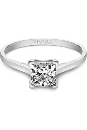 Vivara Anel Solitário em Ouro Branco 18k com Diamante de Laboratório 1 ct