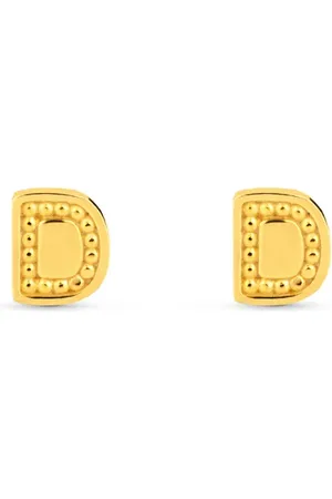 Life Brinco Letras D Prata com Banho Ouro Amarelo