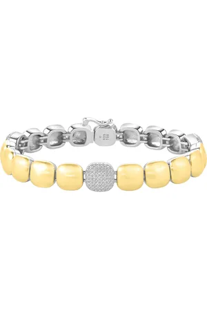 Vivara Pulseira Capri em Prata 925 e Ouro Amarelo 18k com Diamantes 0,4 ct
