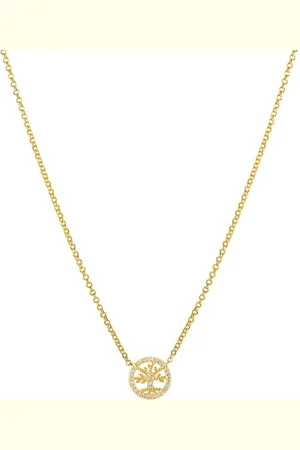 Life Colar Forever Árvore em Prata 925 com Banho de Ouro Amarelo 18k com Pedras Incolores, 45cm