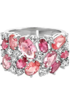 Life Anel Blossom em Prata 925 com Pedras Rosas e Incolores