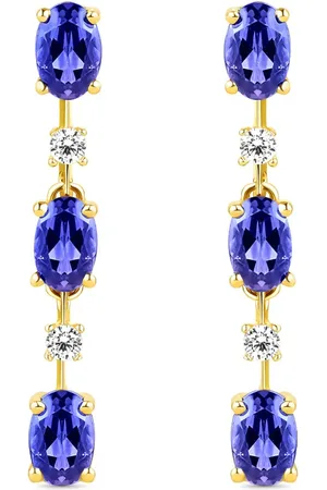 Vivara Brinco Duquesa em Ouro Amarelo 18k com Iolita e Diamantes 0,18 ct
