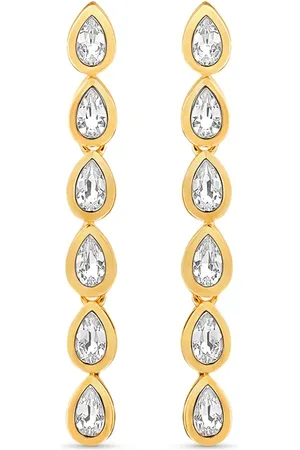 Life Brinco Skyline II em Prata 925 com Banho de Ouro Amarelo 18k e Topázios Incolores