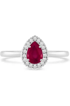 Vivara Anel Classic Oriental em Ouro Branco 18k com Rubi e Diamantes