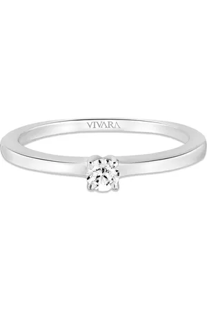 Vivara Anel Solitário Classic em Ouro Branco 18k com Diamante 0,09 ct
