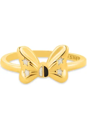 Life Anel Disney e Ana Strumpf Laço Minnie em Prata 925 com Banho de Ouro Amarelo 18k e Esmalte