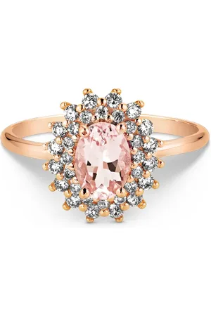 Vivara Anel Clássico em Ouro Rosé 18k com Morganita e Diamantes