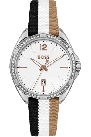 Vivara Relógio Boss Feminino Couro Marrom, Preta e Branca 1502645