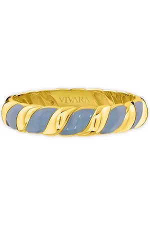 Vivara Anel Viena Color em Ouro Amarelo 18k com Esmalte Azul