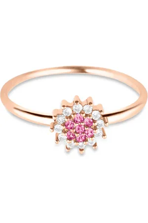 Vivara Anel Margie em Ouro Rosé 18k com Safiras Rosa e Topázios Incolores