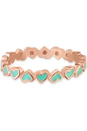 Life Anel Corações em Liga Rosé com Banho de Ouro Rosé 18k e Esmalte