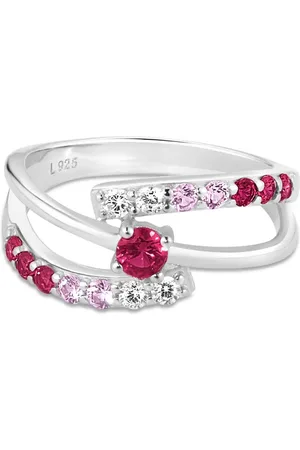 Life Anel Venus em Prata 925 com Pedras Rosas e Incolores