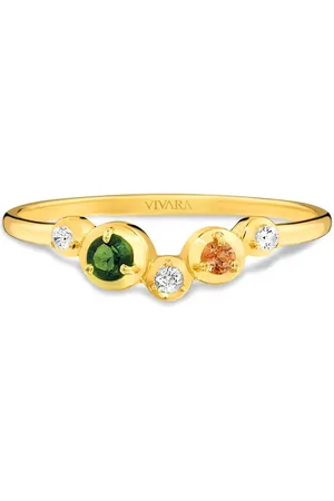 Vivara Anel Bubble em Ouro Amarelo 18k com Turmalina Verde, Andaluzita e Safiras Incolores