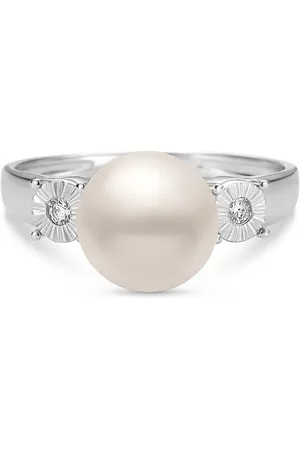 Vivara Anel Serena em Ouro Branco 18k com Pérola e Diamante