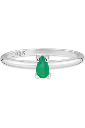 Life Anel Unique em Prata 925 com Ágata Verde