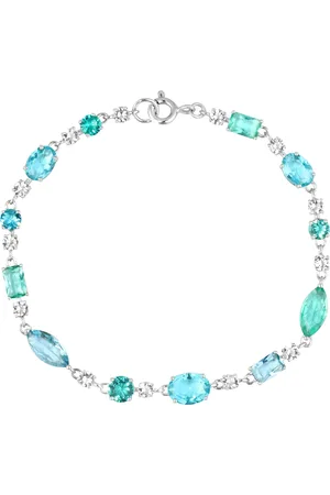 Life Pulseira Colors II em Prata 925 com Cristais Verdes e Azuis