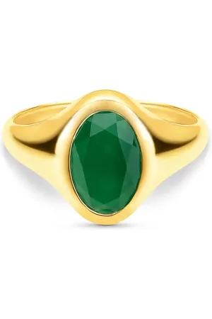 Vivara Anel Signet em Ouro Amarelo 18k com Nefrita