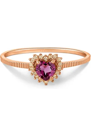 Vivara Anel Love em Ouro Rosé 18k com Rodolita e Diamantes Brown