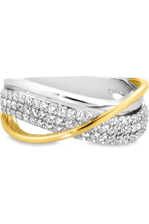 Life Anel Maxi VII em Prata 925 com Banho de Ouro Amarelo 18k e Pedras Incolores