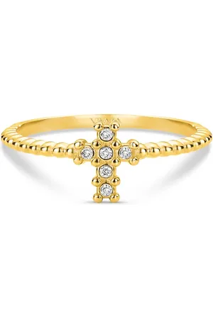 Vivara Anel Cruz em Ouro Amarelo 18k com Diamantes