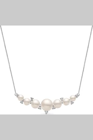 Vivara Colar Noivas em Ouro Branco 18k com Pérolas e Diamantes, 45cm
