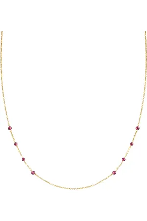 Vivara Colar Gold Stone em Ouro Amarelo 18k com Rodolitas, 45cm