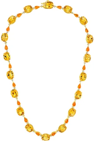 Vivara Colar Reali em Ouro Amarelo 18k com Citrinos, Opalas de Fogo e Diamantes, 42cm