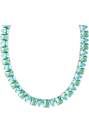 Life Colar Royal em Prata 925 com Pedras Verdes e Azuis, 45cm