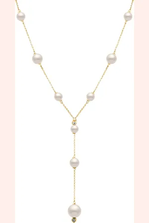 Vivara Colar Una em Ouro Amarelo 18k com Pérolas e Diamantes, 45cm