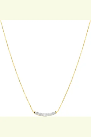 Life Colar Luxe em Prata 925 com Banho de Ouro Amarelo 18k com Pedras Incolores, 45cm