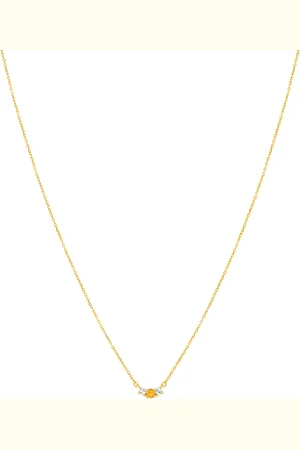 Vivara Colar Cores em Ouro Amarelo 18k com Citrino e Topázios Incolores, 45cm