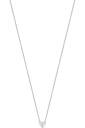 Vivara Colar Solitário Coração em Ouro Branco 18k com Diamante 0,30 ct