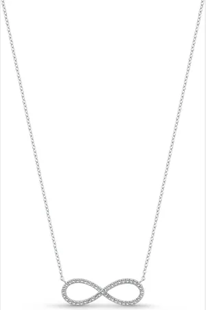 Vivara Colar Petite Infinito em Prata 925 com Topázios Incolores, 45cm